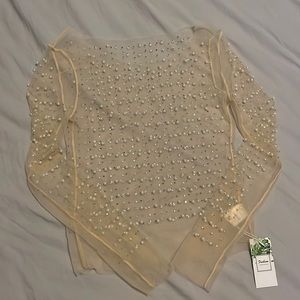 Pearl and Rhinestone see through top